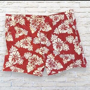 OP Men’s Swim Trunks - Red Rust Orange with White - Size M 32-34